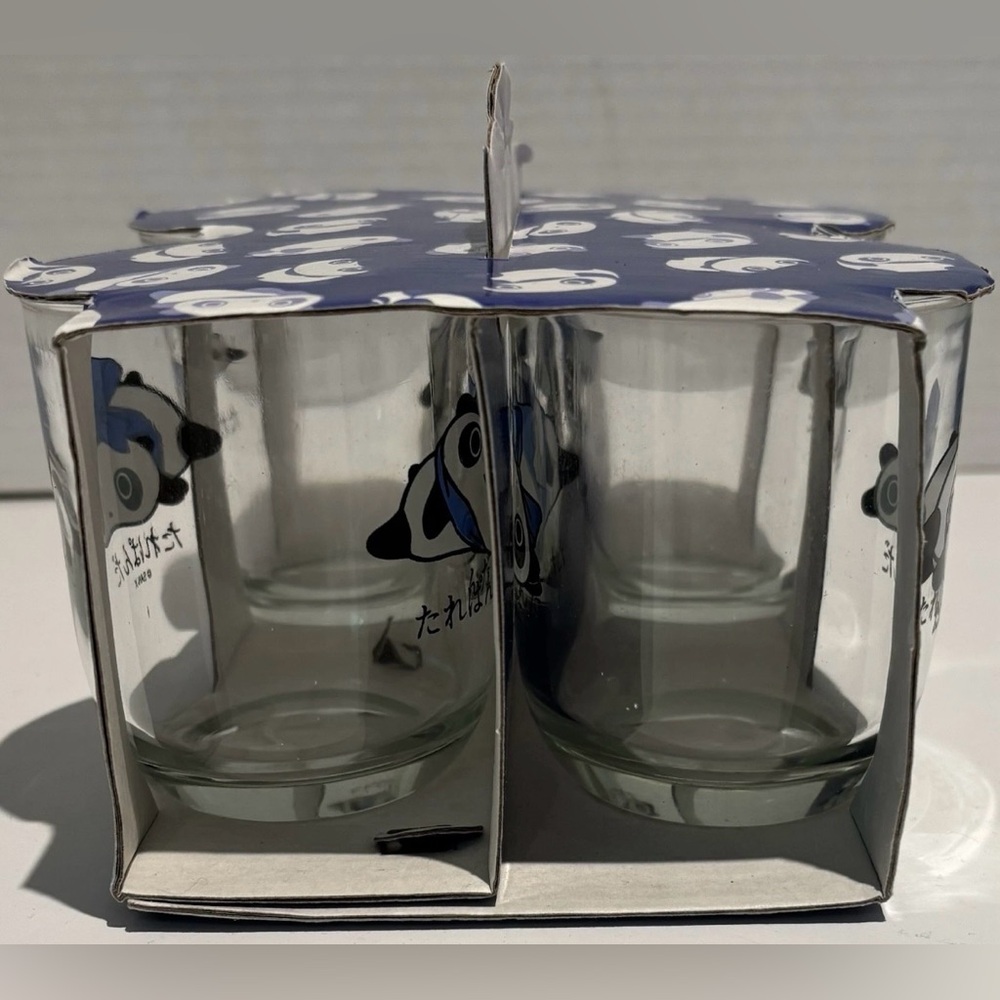 SAN -X Tarepanda - Rare Vintage Set Of 4 7oz Glasses Circa 2000 - Picture 3 of 4